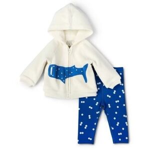Christian Robinson NWT NB & 0-3 mo. Whale PrintPolka Dot Zip Hoodie & Pa…